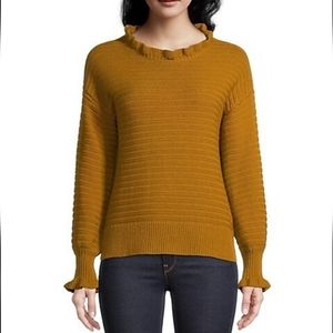 Ec! Madwell Merino Wool Blend Ruffle Neck Knit Sweater. Sz XL